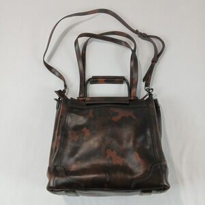 Frye Bag Charlie Frame Leather Camo Multi Handle Tote Satchel Crossbody